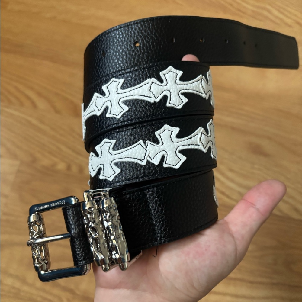 Nice black belt with beautiful white crosses on it